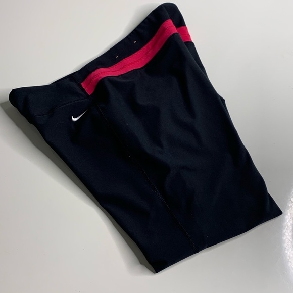 Nike Dri-Fit Cropped Athletic Neon pink Legging active pants yoga medium - Picture 6 of 8